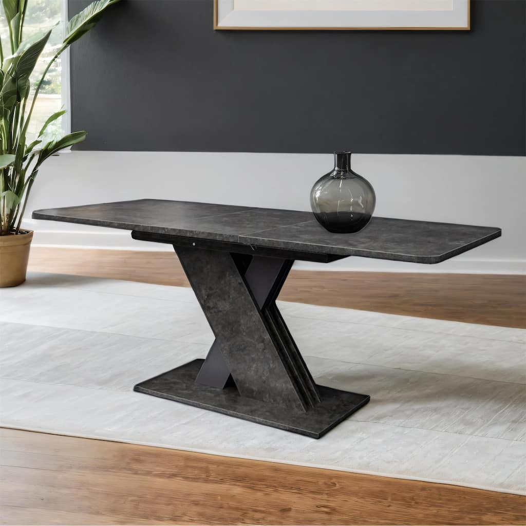 70.8" Modern Dining Table with X-Base, 110LB Capacity, Seats 6-8