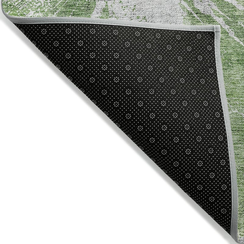 Machine Washable Indoor/ Outdoor Chantille Modern Tree Grain Rug
