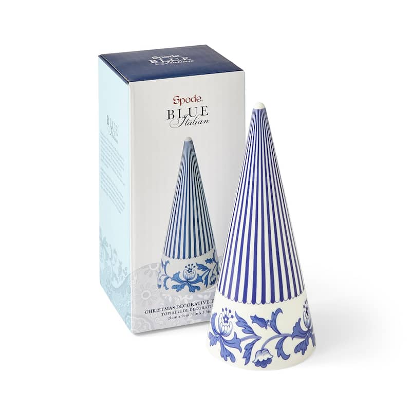 Spode Blue Italian Cone Shaped Topiary