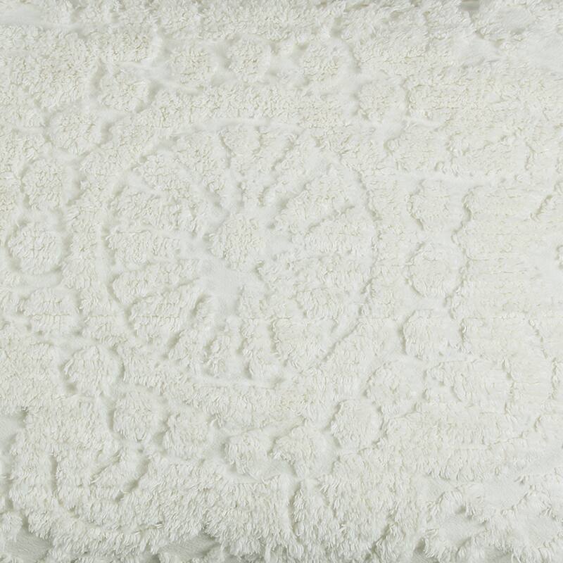 King Wedding Ring Tufted Chenille Bedspread - Blue