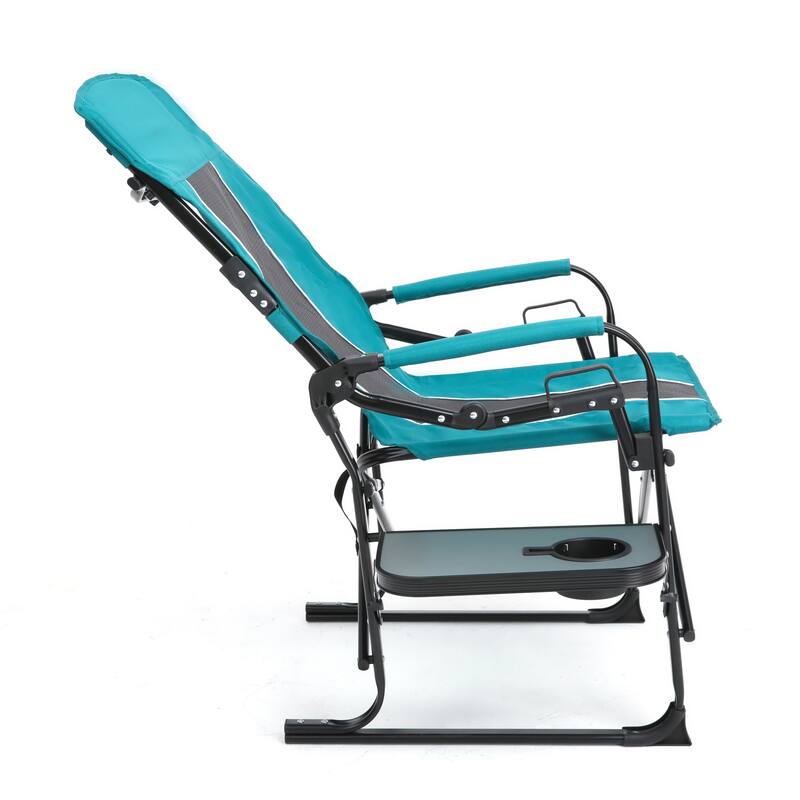 Oversized Portable Folding Camping Chair with Side Table and Pocket