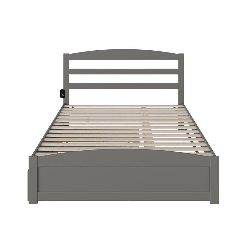 Warren Solid Wood Platform Bed with Footboard and Twin XL Trundle