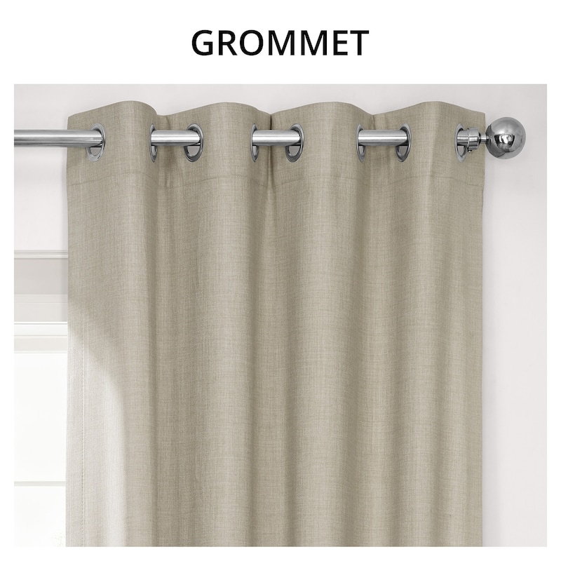 Exclusive Fabrics Solid Performance Linen Grommet Thermal Blackout Curtains for Bedroom & Living Room Curtains Single Panel
