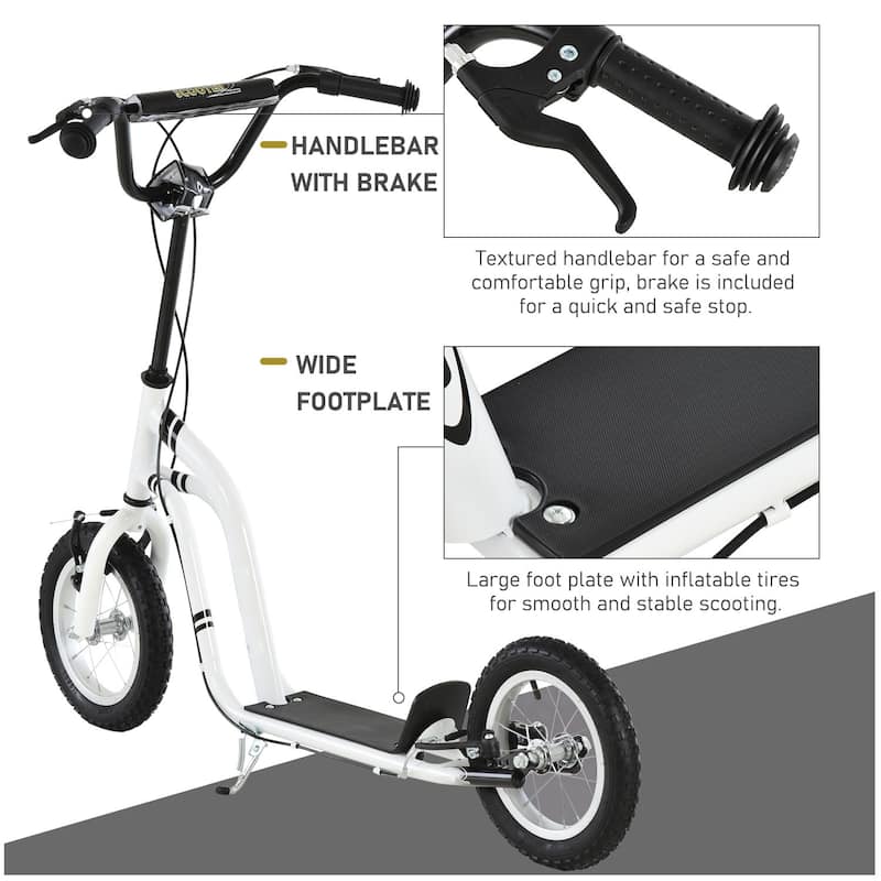 Children’s Scooter with Adjustable Height and Rubber Inflatable Wheels for Indoor or Outdoor Fun