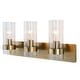 preview thumbnail 3 of 7, Uttermost Cardiff Antique Brass 3 Light Vanity - 10.13"H x 23"W x 5.75"D