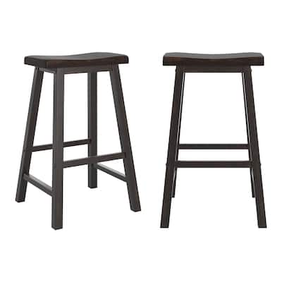 Cadiz Saddle Seat 29" Bar Height Backless Stools (Set of 2)