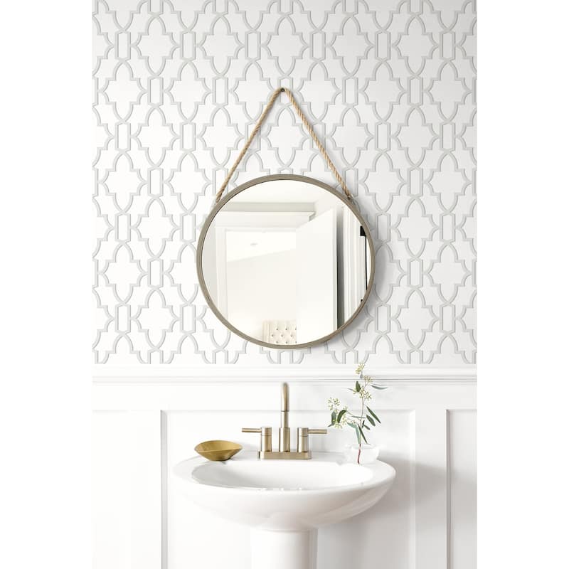 Luxe Haven Coastal Lattice Peel and Stick Wallpaper