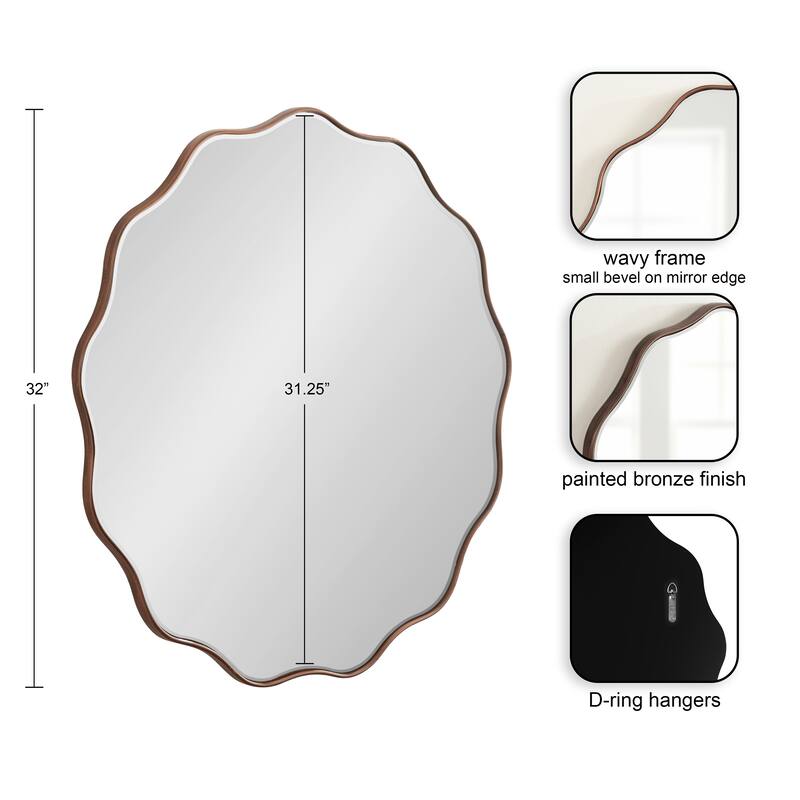 Kate and Laurel Viona Round Scalloped Mirror