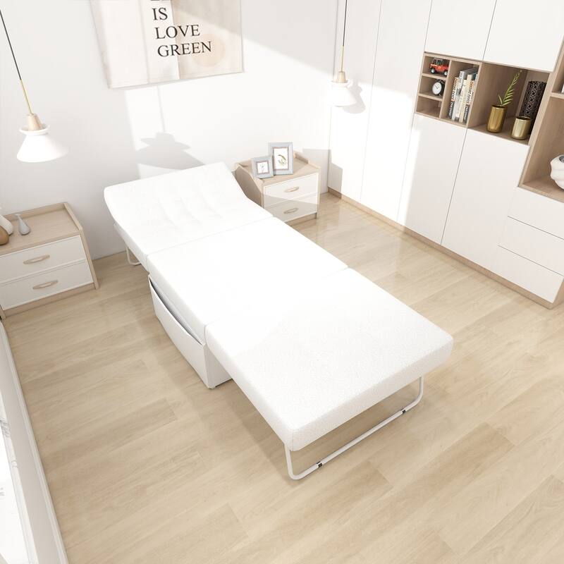 4 in 1 Multi-Function Folding Ottoman Sleeper Bed Adjustable Backrest for Living Room