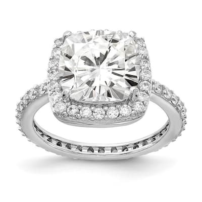 Curata 925 Sterling Silver Rose cut CZ Cubic Zirconia Simulated Diamond Square Ring