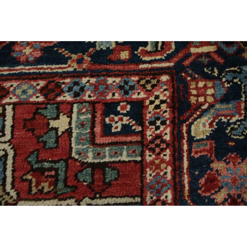 Hand Knotted Oriental 100% Wool Carpet Traditional Medallion Red Heriz Area Rug - 10' 8'' X 7' 7''
