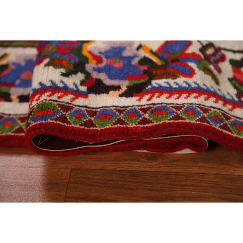 Hand Knotted Oriental 100% Wool Carpet Traditional Floral Red Bakhtiari Area Rug - 4' 6'' X 3' 5''