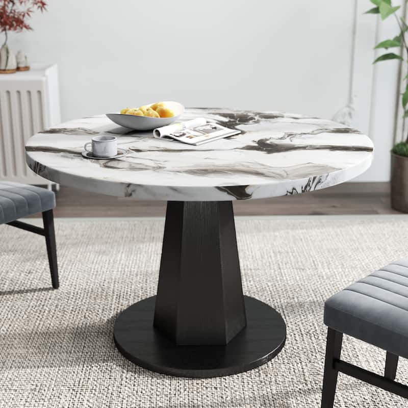 Roundhill Furniture Cavira 5-Piece Round Modern Dining Set