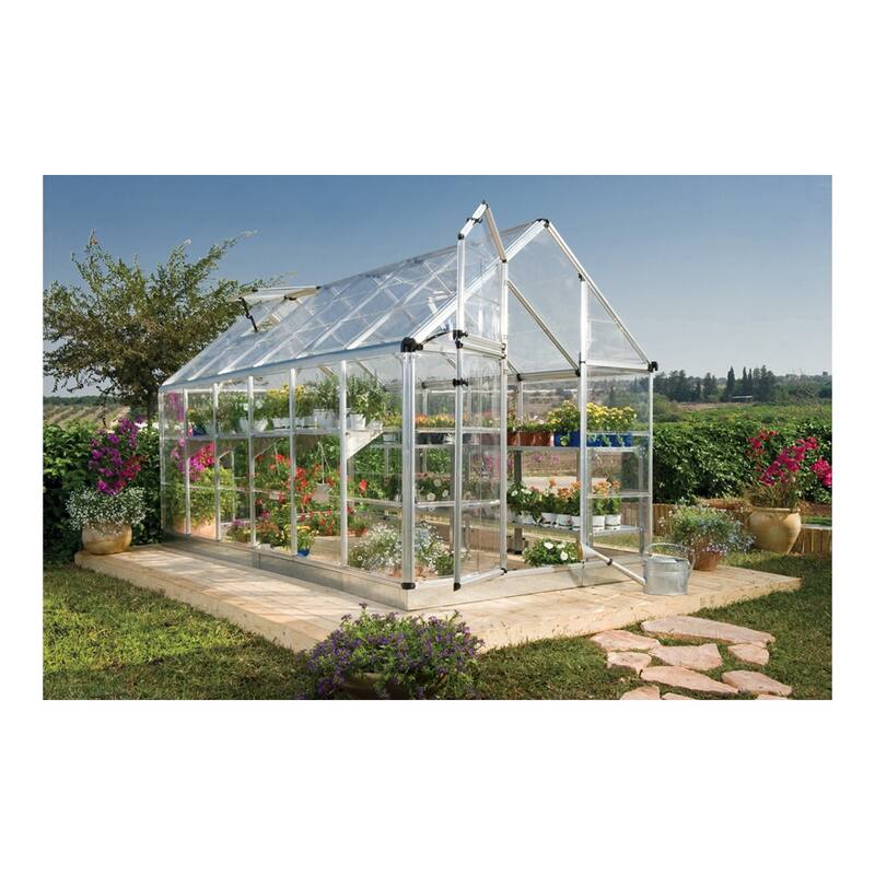 Palram - Canopia Outdoor Snap & Grow 6' x 12' Greenhouse - Silver