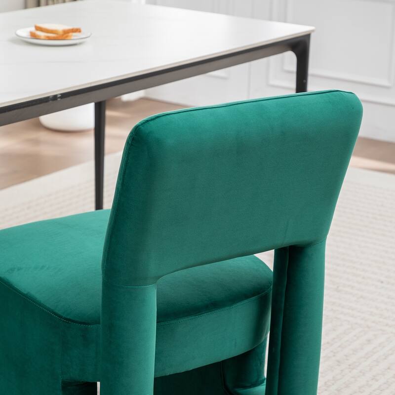 SEYNAR Modern Velvet Upholstered Armless Dining Chair Set of 4