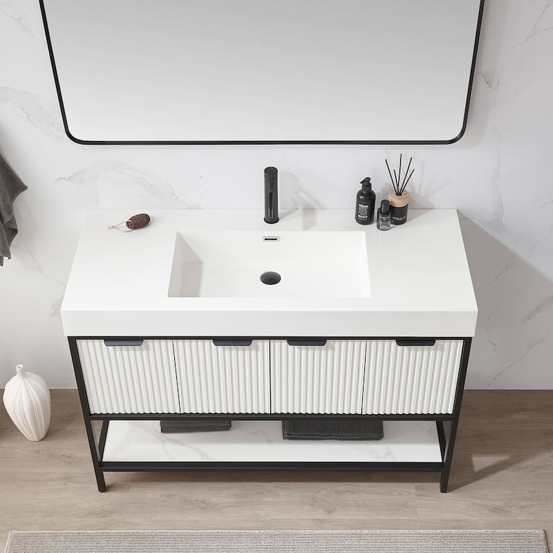 Marcilla 48 in. Single Sink Bath Vanity with Stone Sink Top