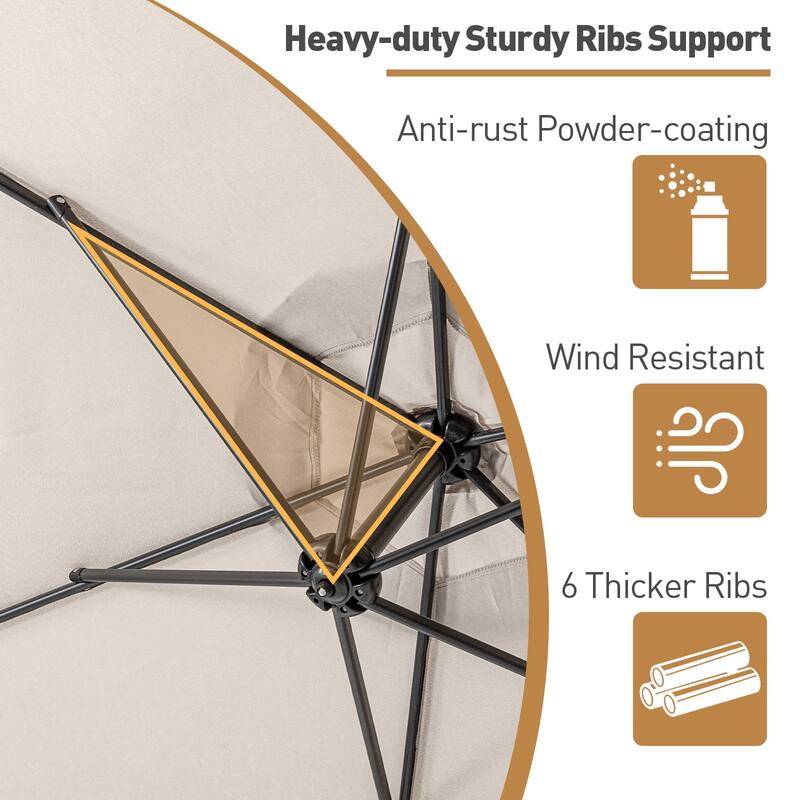 COSIEST 9ft Outdoor Patio Umbrella Offset Hanging Umbrella
