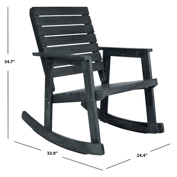 SAFAVIEH Alexei Dark Slate Acacia Rocking Chair