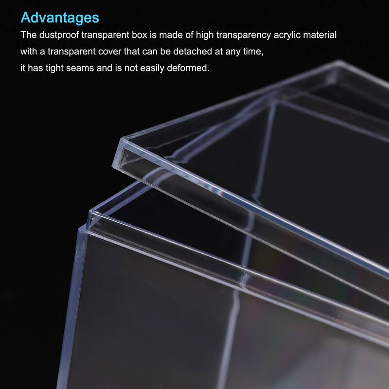 Acrylic Storage Box Square Cube Display Case with Lid, Container Box - Clear