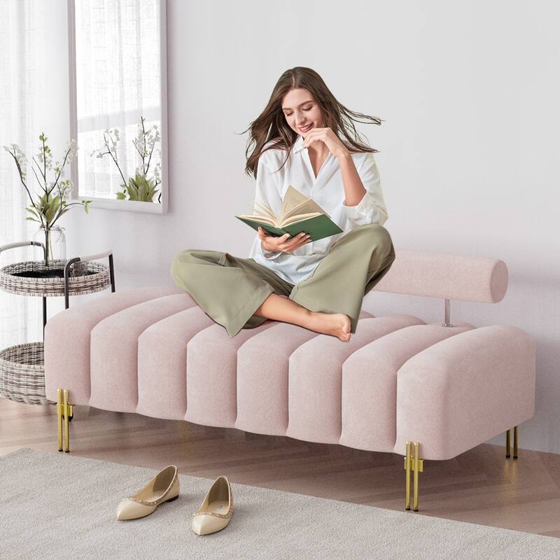Ouyessir 52.2" Modern Channel Tufted Window Bench with Adjustable Back