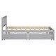 preview thumbnail 8 of 8, Twin Size Wooden Platform Bed with Two Underbed Storage Drawers, Durable Rubberwood Frame