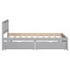 preview thumbnail 9 of 8, Wood Twin Size Platform Bed with 2 Storage Drawers and Headboard, Grey