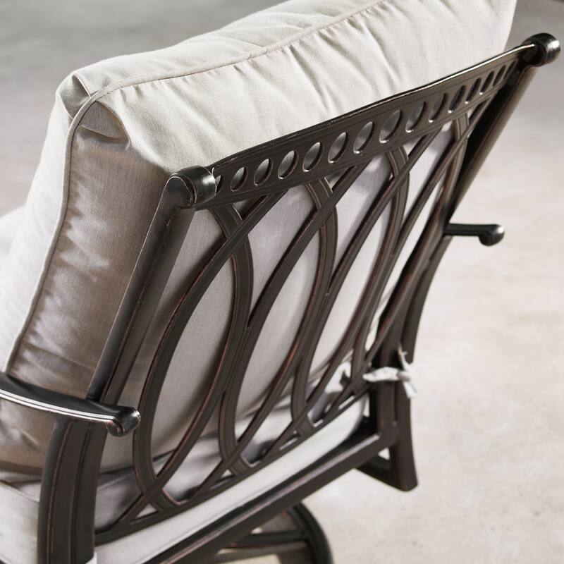 Aluminum 44in Fire Table Set with Four Swivel Rockers & Accessories