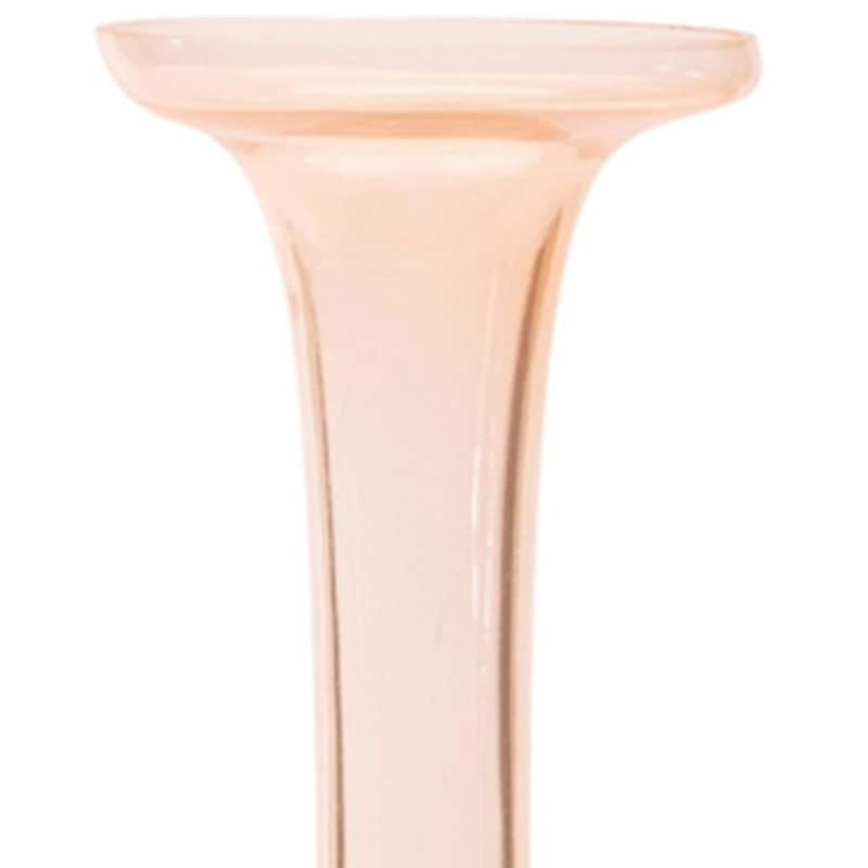 Set of Two 11" Pink Glass Trumpet Table Vases - 3.50