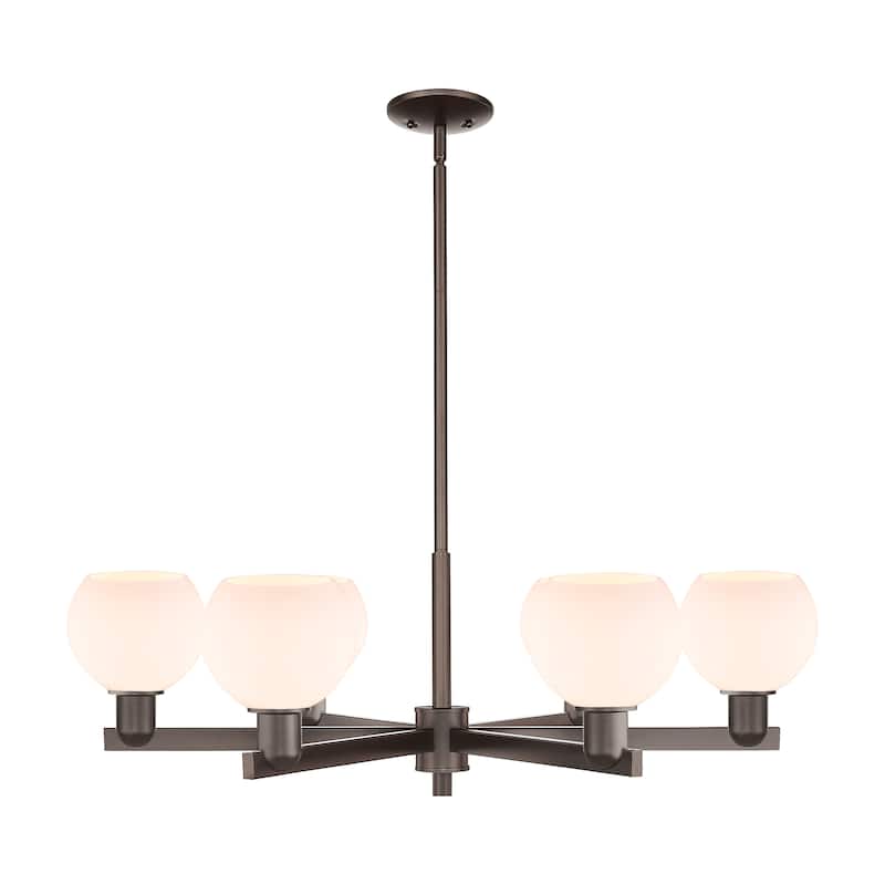 Innovations Lighting Endless Possibilities Arcadia - Athens - 6 Light 36" Stem Hung Chandelier - Oil Rubbed Bronze/Matte White