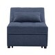 preview thumbnail 2 of 2, Armless Convertible Sofa Bed Chair - 75.5" - Blue