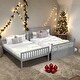 preview thumbnail 20 of 54, Full over Full Bunk Bed with Trundle, Convertible to 2 Full Size Platform Bed Gray