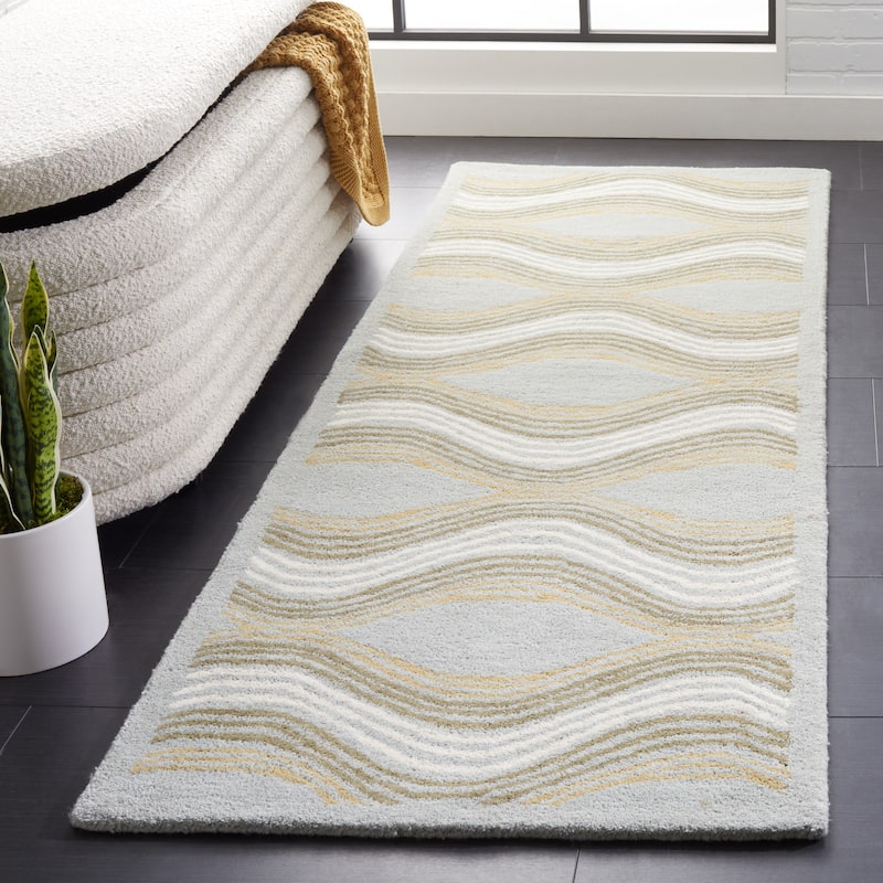 SAFAVIEH Handmade Wyndham Firdes Modern Wool Rug - 2'3" x 9' Runner - Blue/Multi