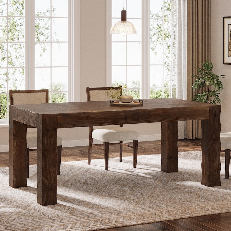 Solid Wood 63" Rectangular Dining Table for 4-6 - 31.5" D x 63" W x 29.92" H