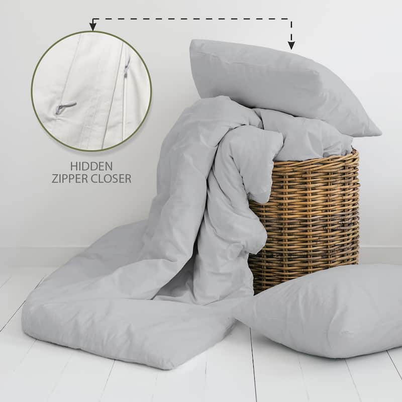 Purity Home Sateen 3 Piece Duvet Cover Set
