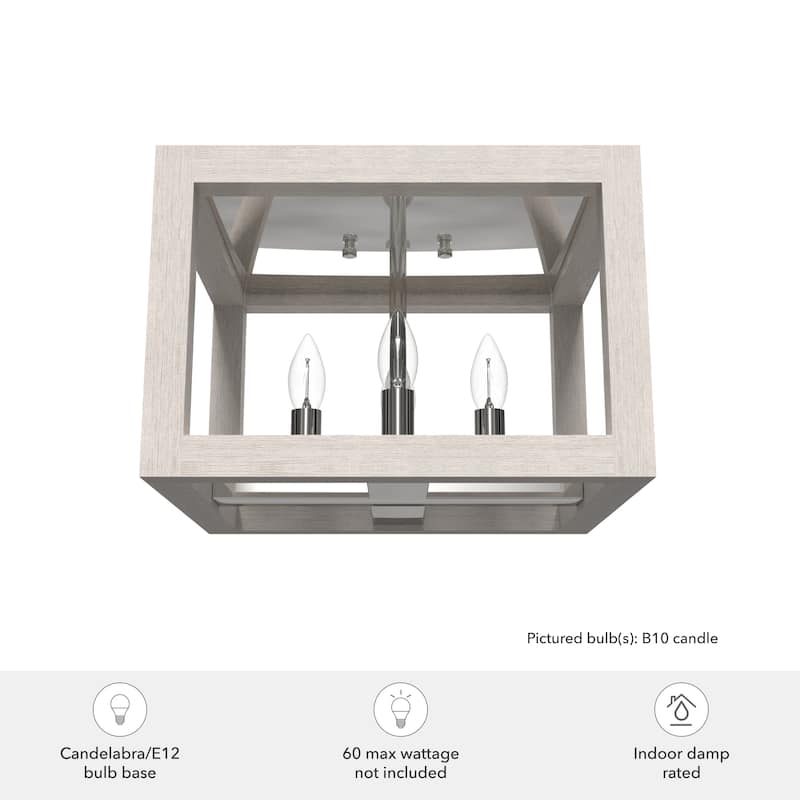 Hunter Squire Manor 4-Light Flush Mount - Modern Farmhouse, Transitional - Damp Rated!