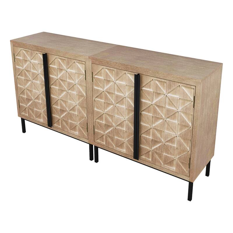 Antique brown 29 in. H Accent Cabinet with 2 Shelves and 4 Doors - 55.20" x 13.50"