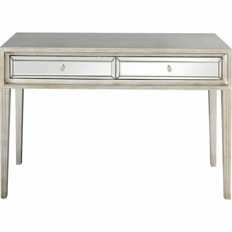 HomeRoots 48" Silver Mirrored Glass Console Table - 48.00 in. x 31.20 in. x 16.80 in.