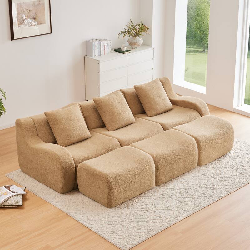 Teddy Fabric Anti-Slip Design Boneless Sofa