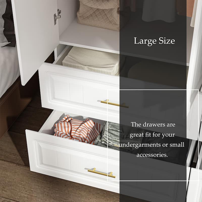 Armoires Wardrobes Shelves Door Bedroom Storage Closet(93.9"/74.2"H)