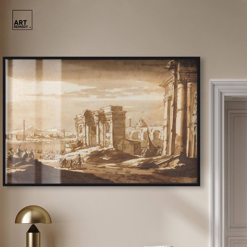 Capriccio View of Roman Ruins Shadowbox by Art Remedy