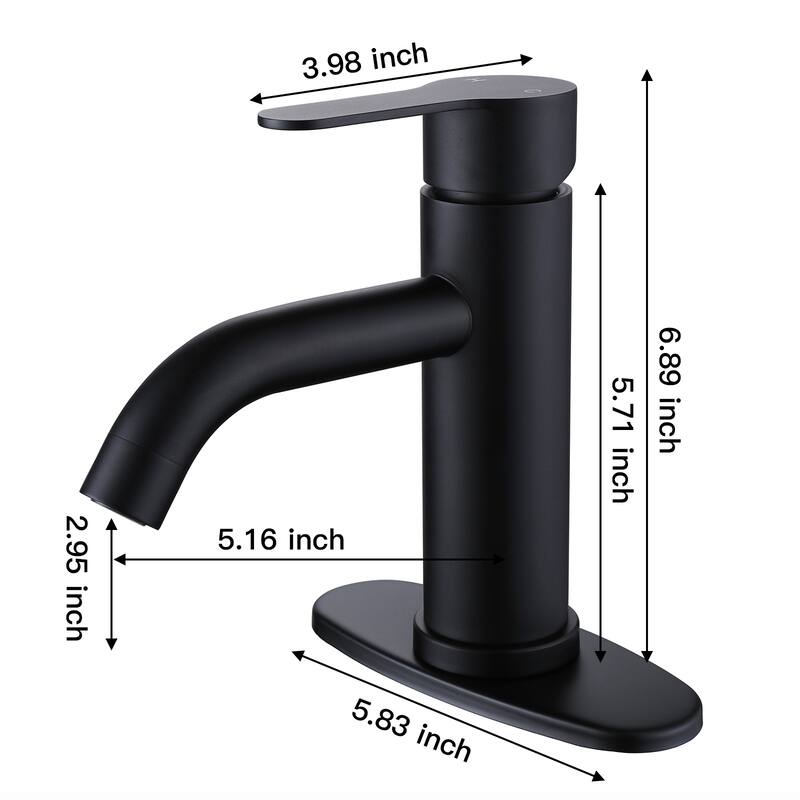 Single Hole Single-Handle Bathroom Faucet with Deck Plate