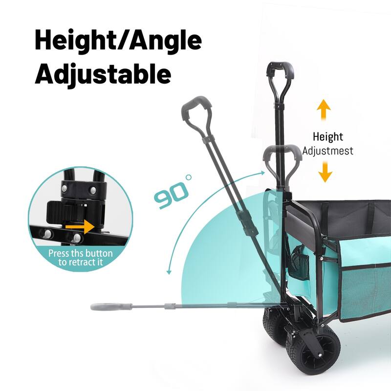 440 lb Collapsible Floral Wagon Cart with 360° Swivel Wheels