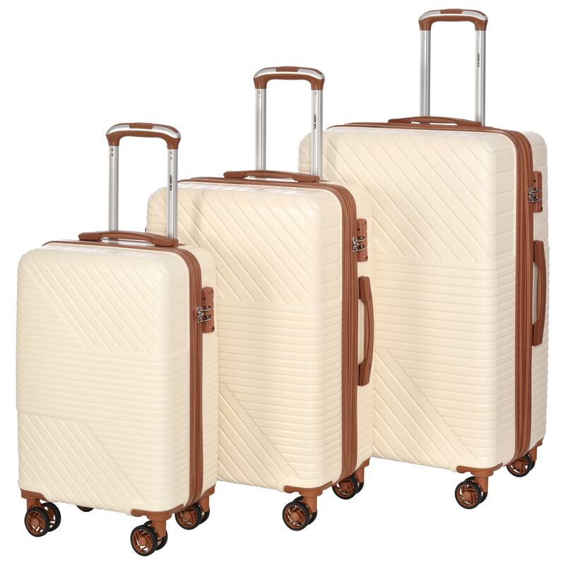 3 Piece Hardshell Luggage Spinner 8 Wheels Suitcase Sets (20"24"28")