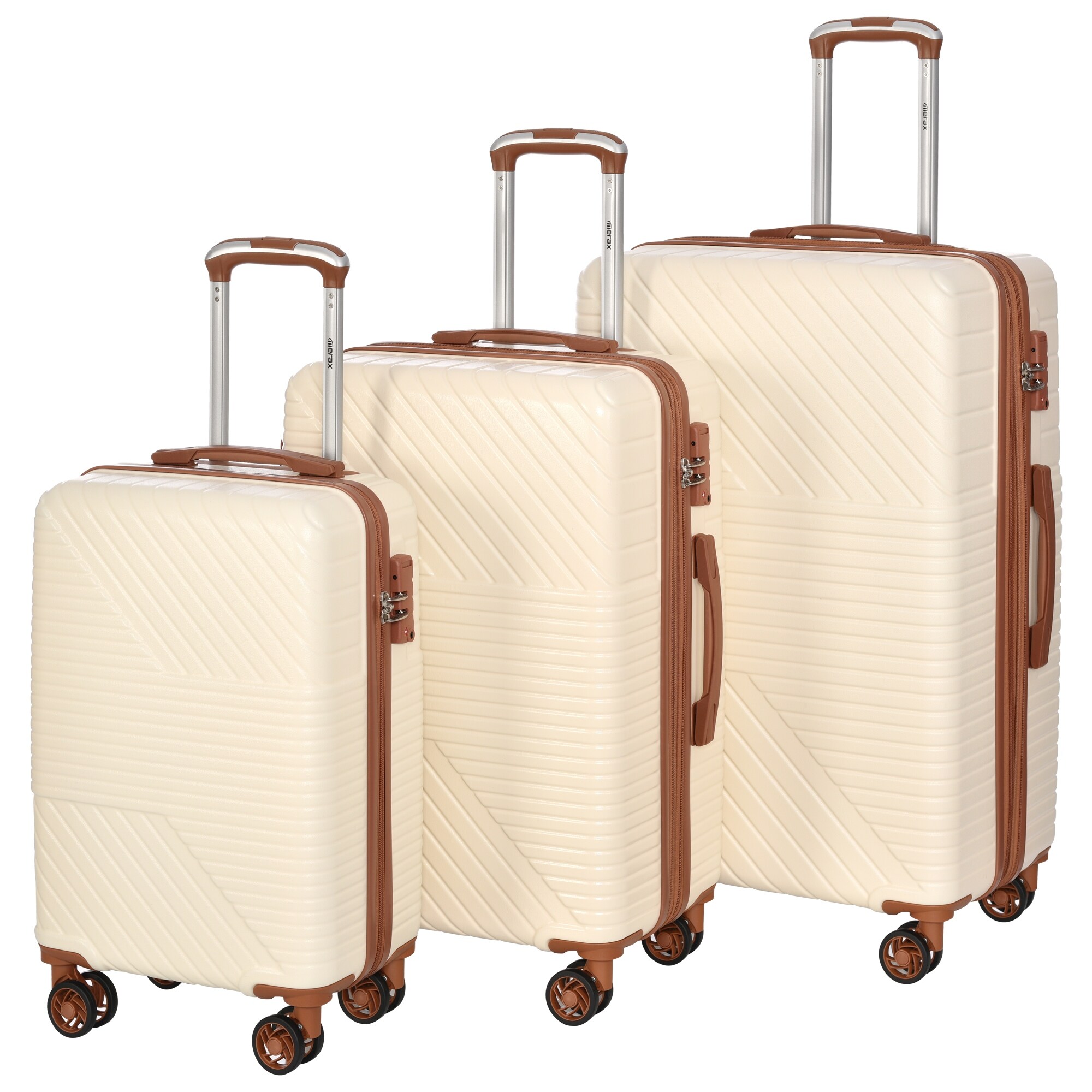 3 Piece Luggage Sets Lightweight Hardside Suitcase Trolley Case w
