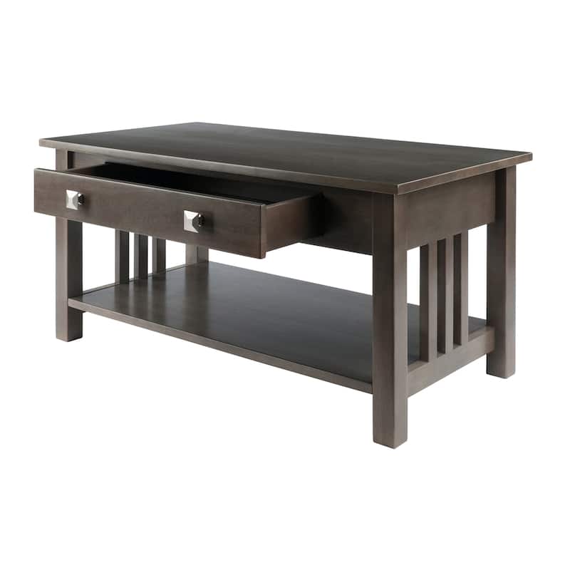 Stafford Coffee Table, Oyster Gray - 37.01 x 19.84 x 18.11 inches