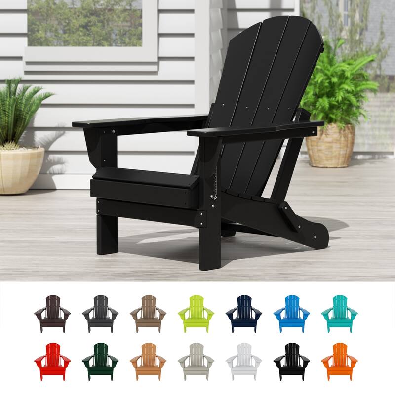 POLYTRENDS Laguna Folding Poly Eco-Friendly All Weather Outdoor Adirondack Chair