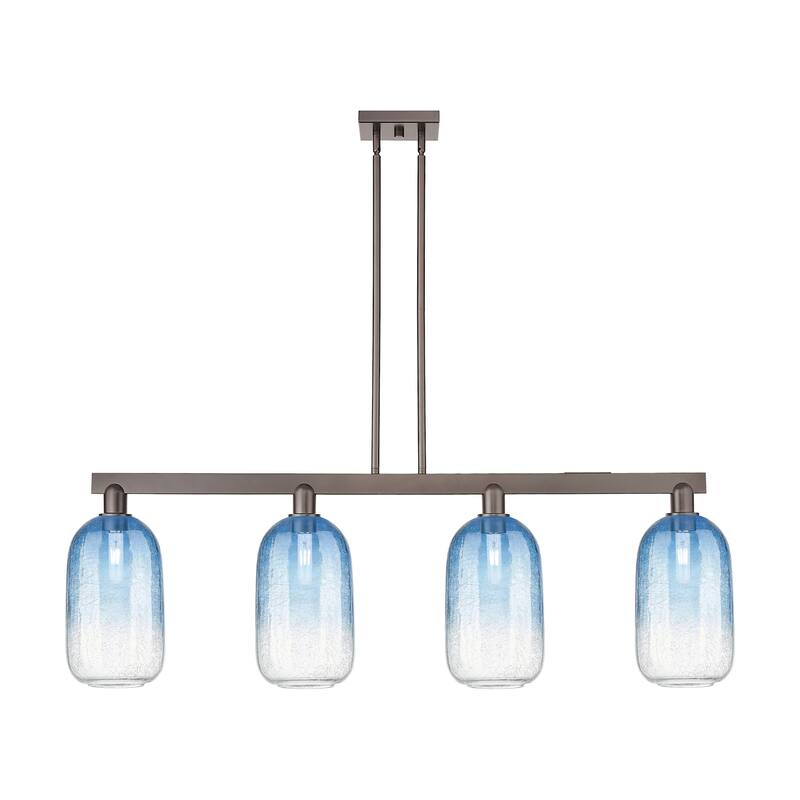 Innovations Lighting 716-4I-16-48 Brookhaven Cloche Linear Brookhaven - Oil Rubbed Bronze / Sapphire Blue