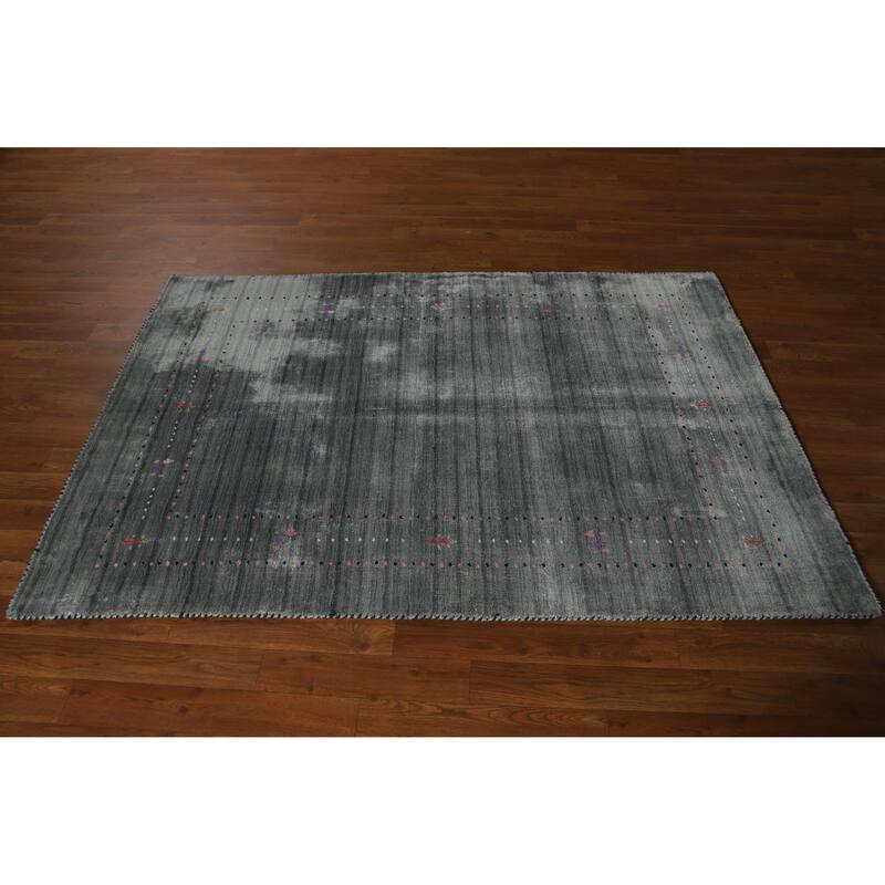 Hand Knotted Oriental 100% Wool Carpet Tribal Tribal Multi-Colored Gabbeh Area Rug - 5' 10'' X 4' 0''