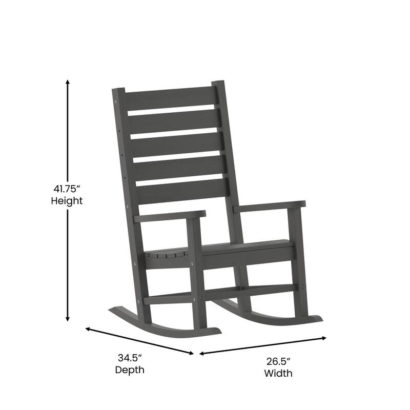 3pc Commercial Indoor/Outdoor Set with 2 Rocking Chairs and End Table