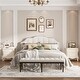 preview thumbnail 14 of 16, French Style Nightstand with 2 Drawers Vintage White and Gold Bedside Table for Bedroom Elegant Accent Storage Cabinet